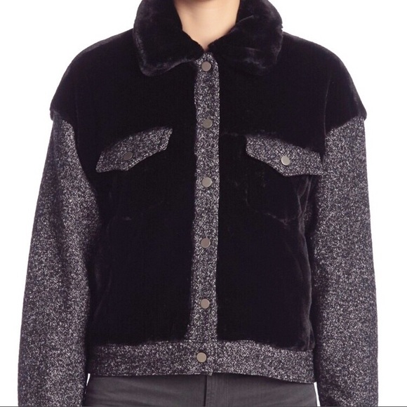 Fate Faux Fur Contrast Coat Size L - Picture 2 of 8